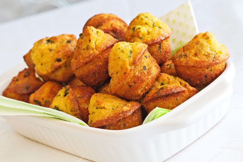 Scallion Corn Bread Corn Bread in a Dish