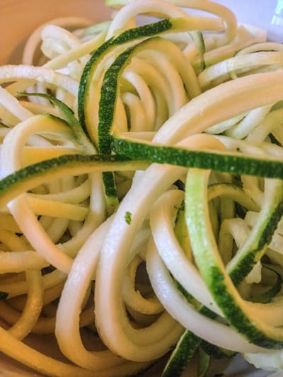 Spiral zucchini noodles