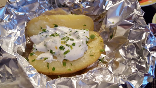 Baked potatoes with chives