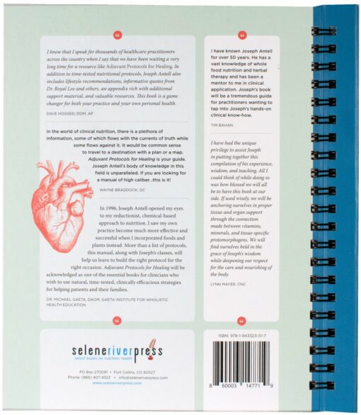 The back cover of Adjuvant Protocols For Healing