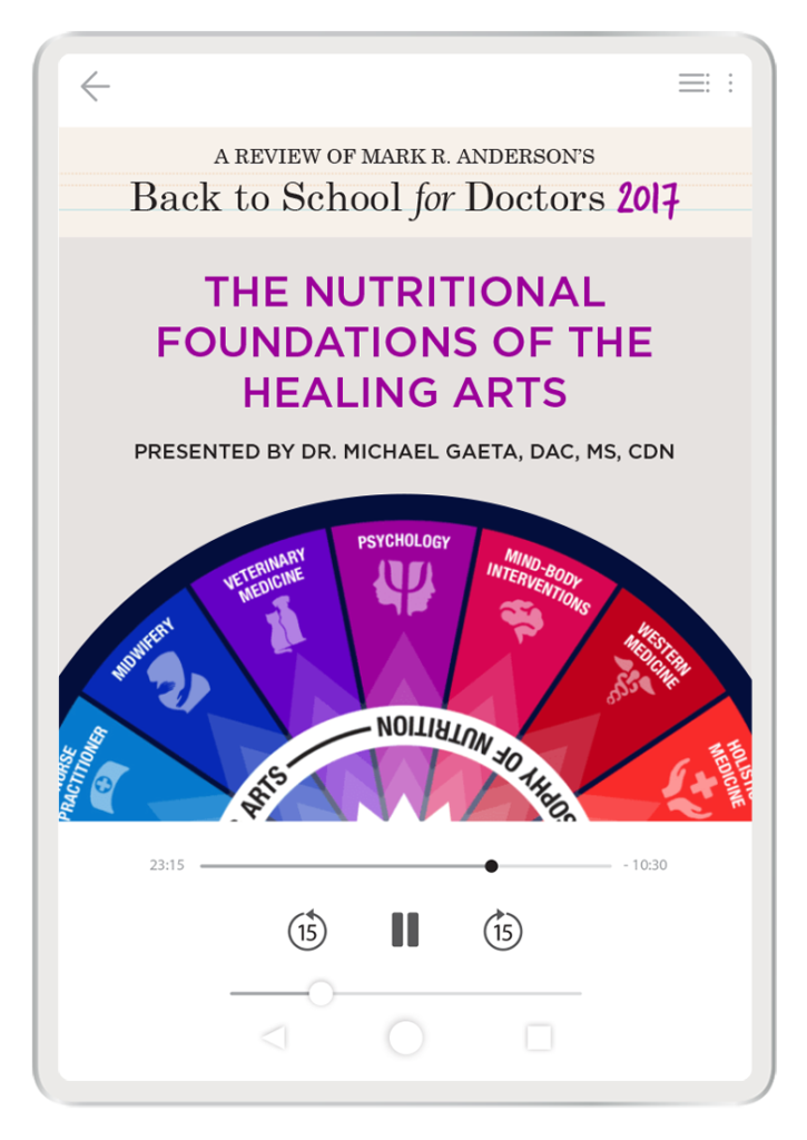 The Nutritional Foundations of the Healing Arts—A Review of Mark R. Anderson’s Back to School for Doctors 2017